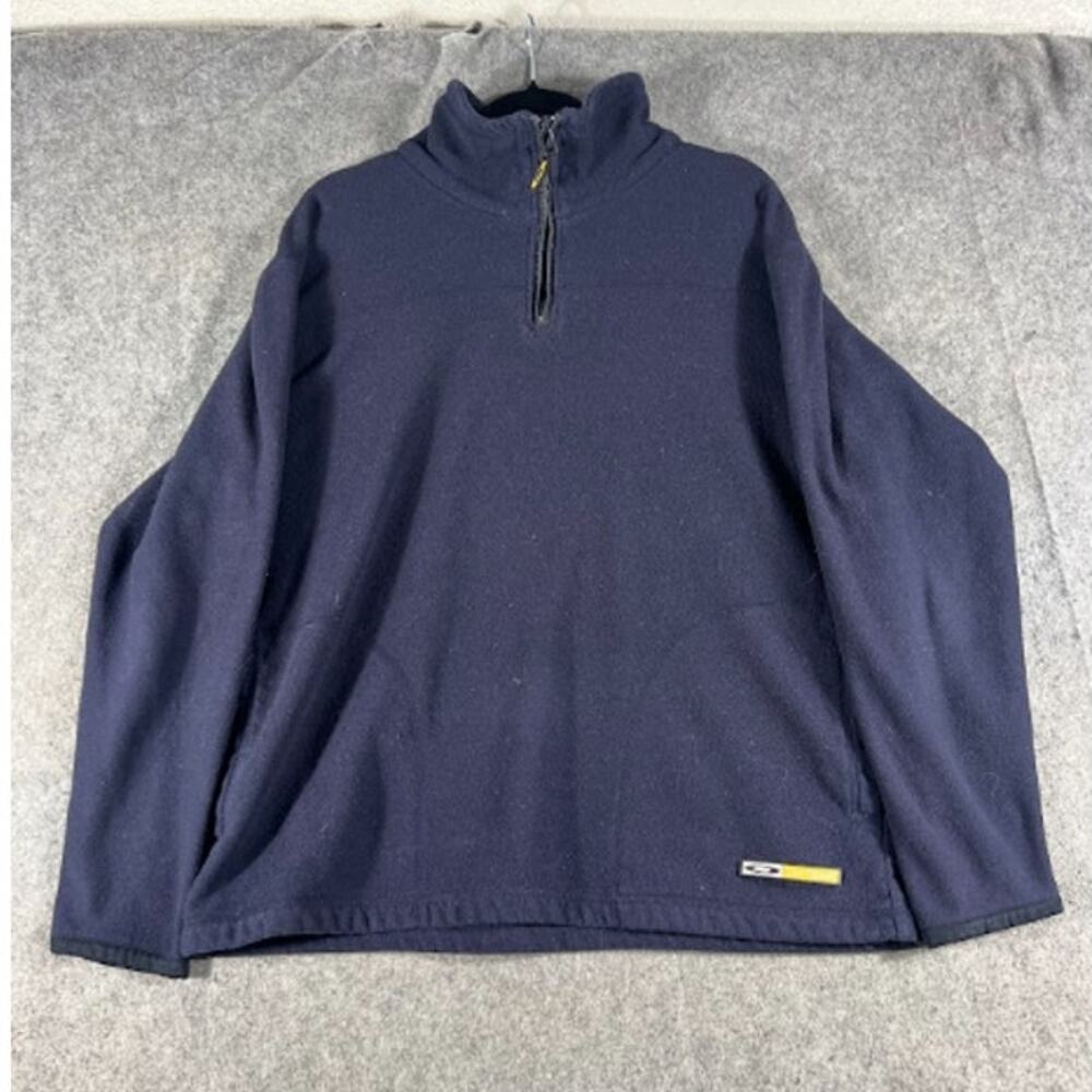 VTG 90s Oakley Software Fleece Pullover Sweater Men Medium Blue 1/4 Zip Gorpcore